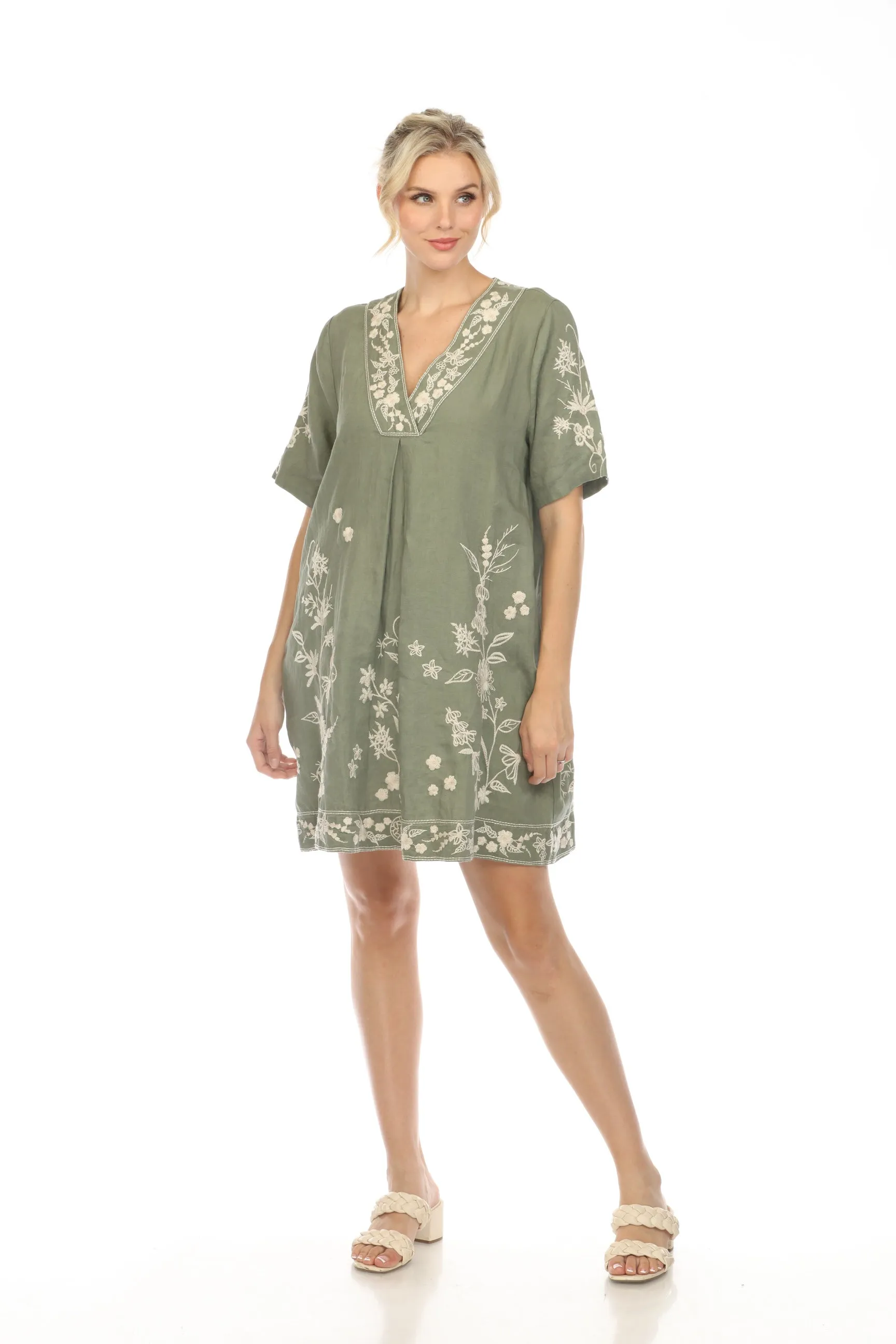 Johnny Was JWLA Domingo Dolman Linen Dress Boho Chic J31824