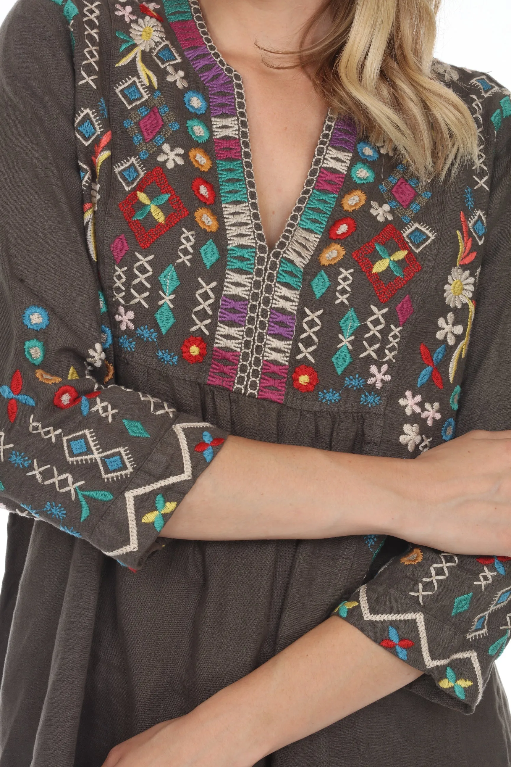 Johnny Was JWLA Prisca Embroidered Weekend Dress Boho Chic J31120-D