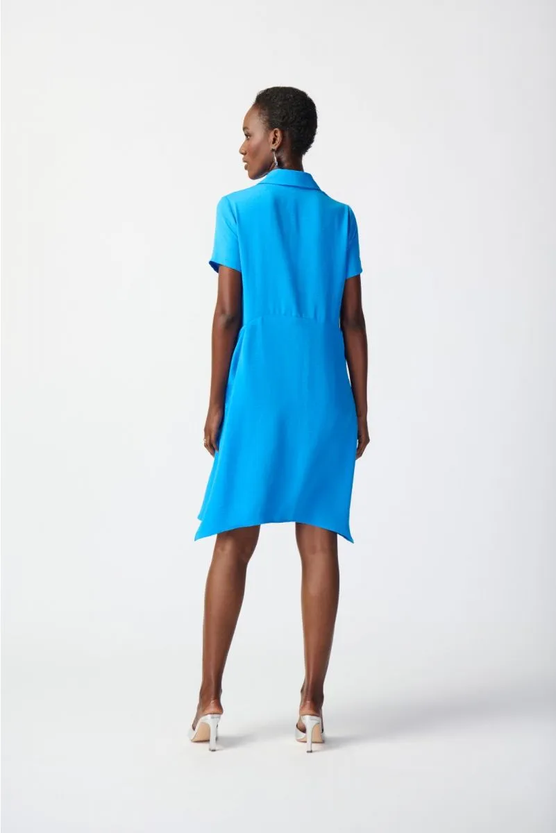 Joseph Ribkoff French Blue Button Front Short Sleeve Shirt Dress 241079