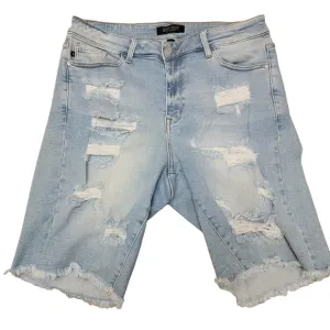 Judy Blue Distressed Bermuda Shorts light wash size 1xl