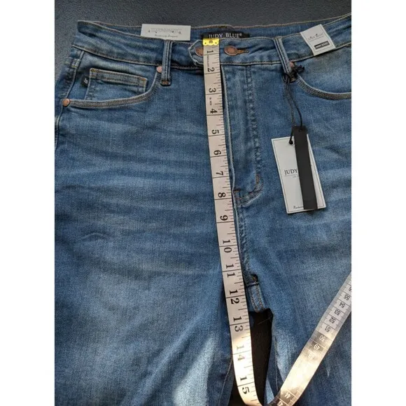 Judy Blue Women Short High Waist Tummy Control Double Button Bermuda Large