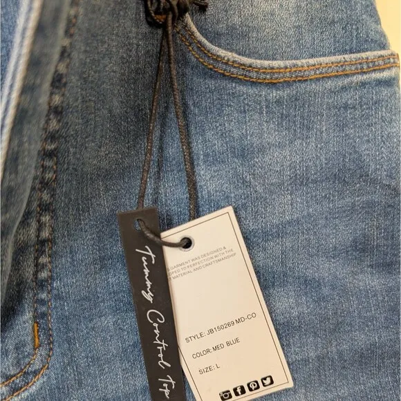Judy Blue Women Short High Waist Tummy Control Double Button Bermuda Large