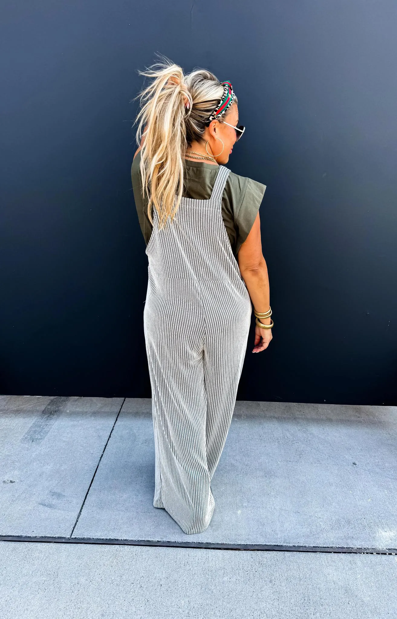 Karli Boho Overalls - Two Tone Olive