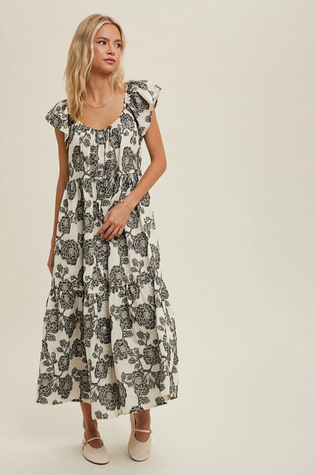 Kaylee Jacquard Midi Dress