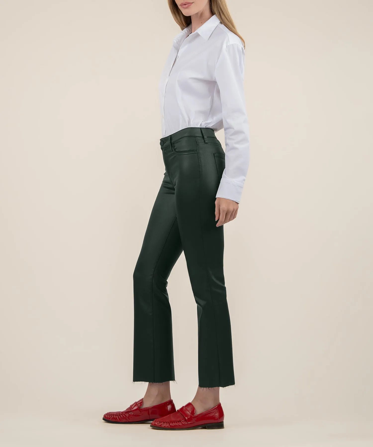 Kelsey Coated High Rise Ankle Flare - FINAL SALE