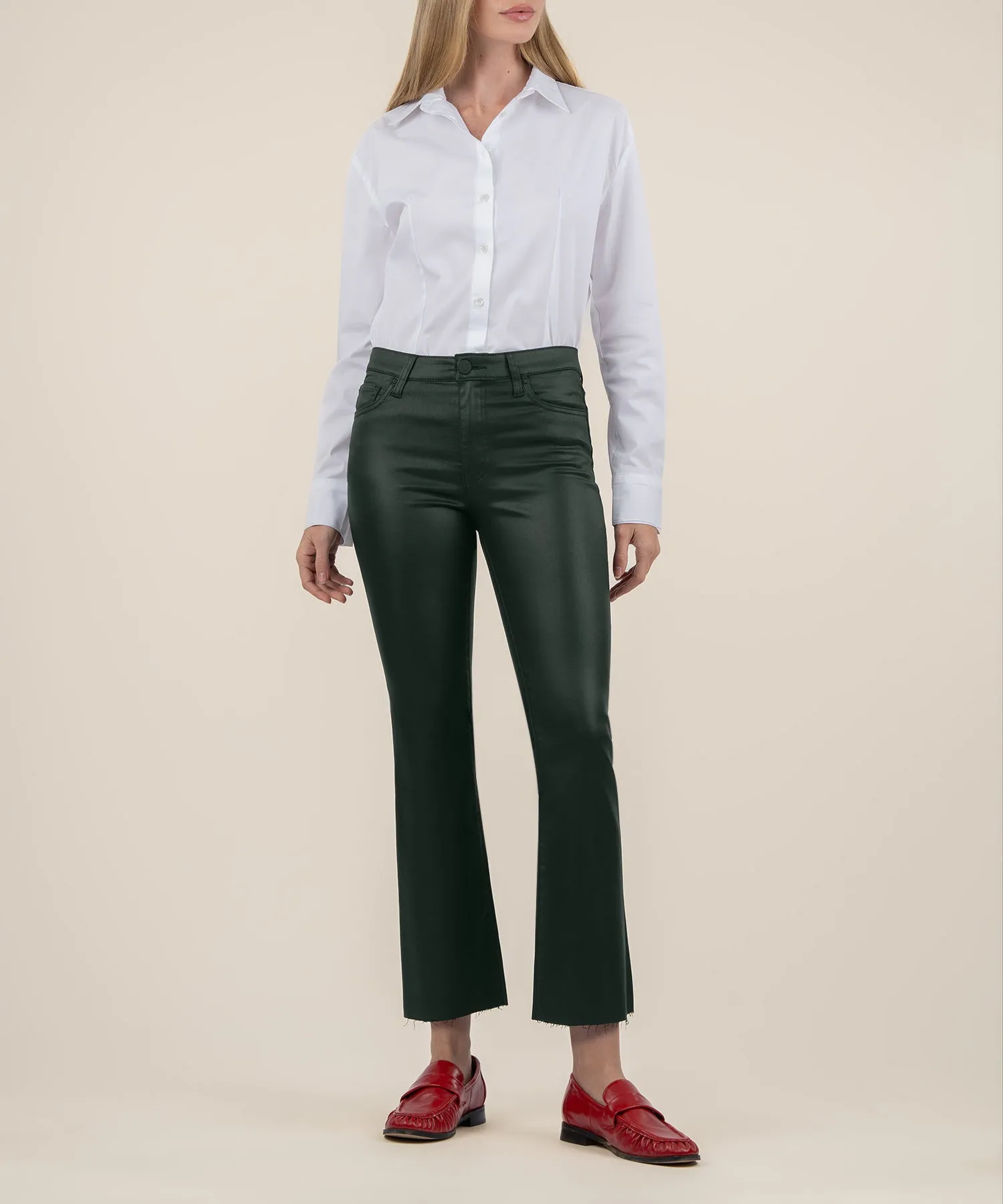 Kelsey Coated High Rise Ankle Flare - FINAL SALE