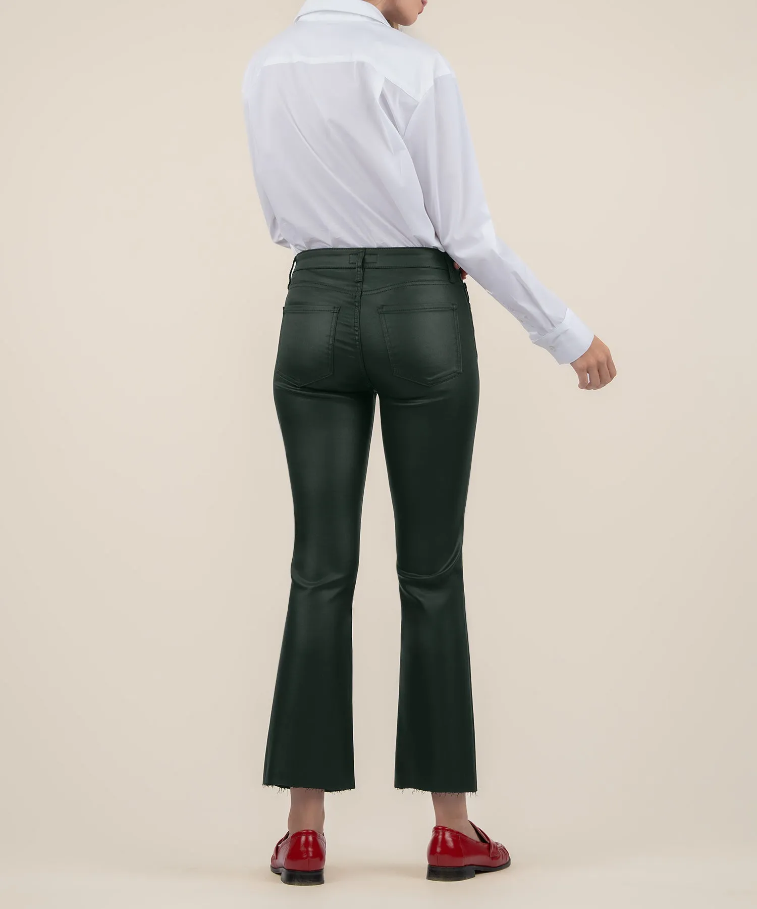 Kelsey Coated High Rise Ankle Flare - FINAL SALE
