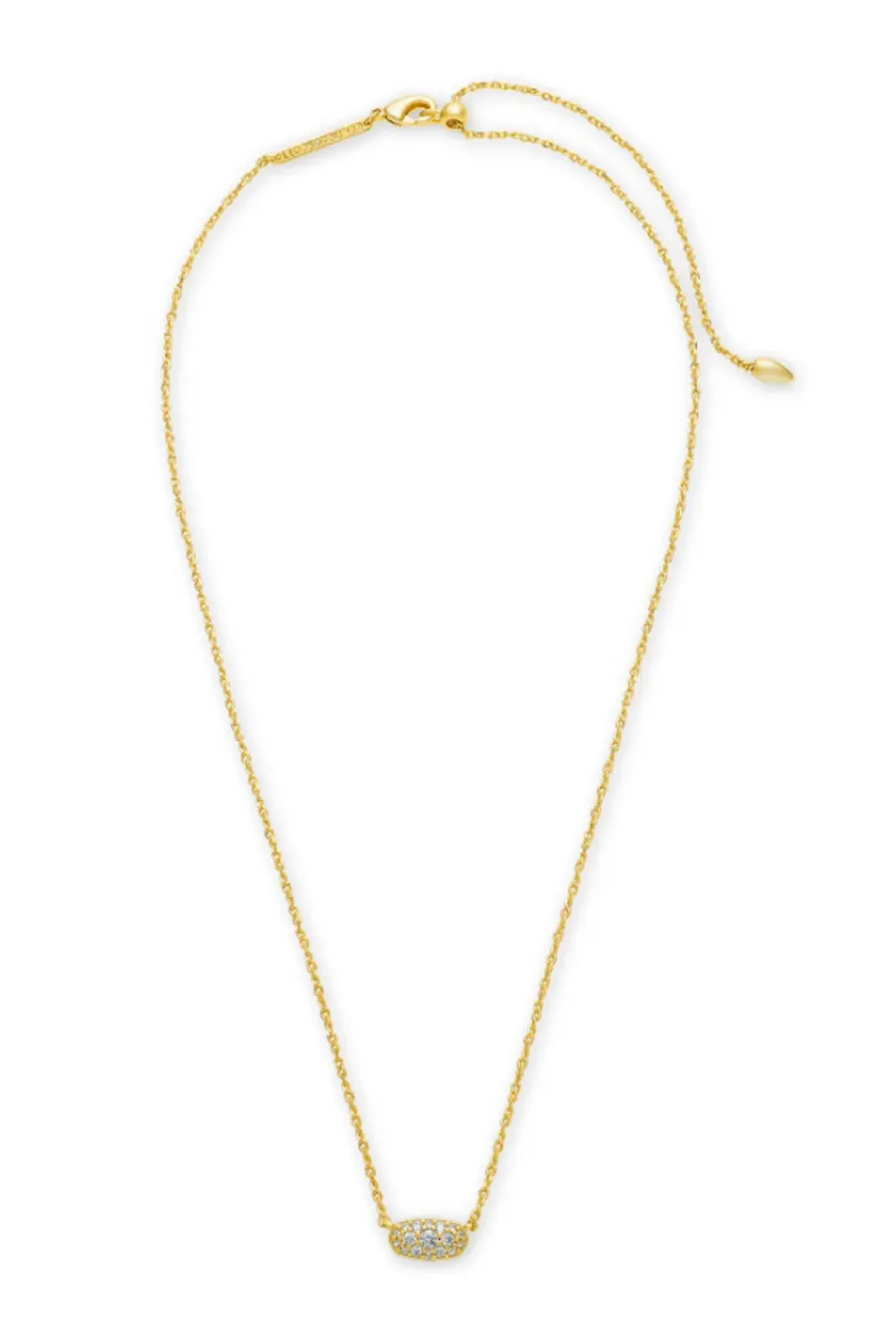 Kendra Scott Grayson Gold Crystal Pendant Necklace in White Crystal | 4217719676