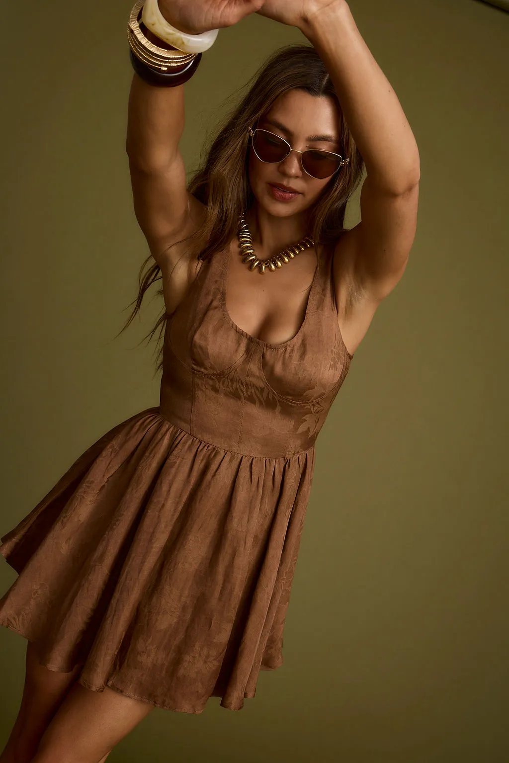 Kit Mocha Floral Micro Mini Dress