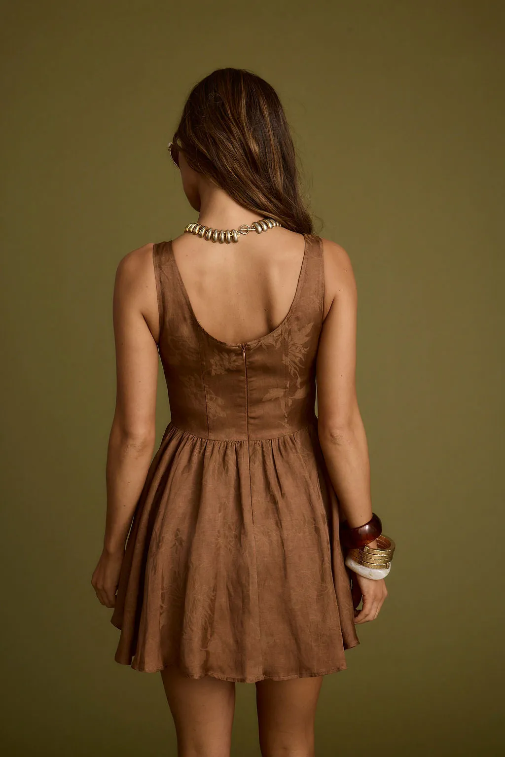 Kit Mocha Floral Micro Mini Dress