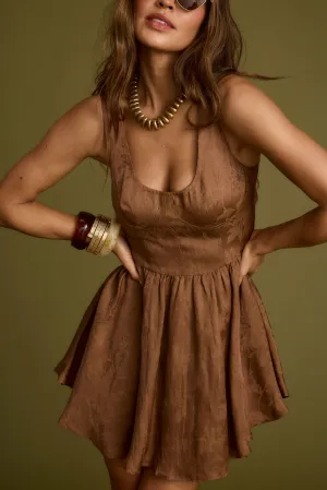 Kit Mocha Floral Micro Mini Dress
