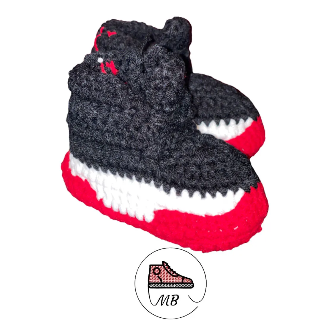 Knit Sneakers Mumybuddy For Infants - Black And Red