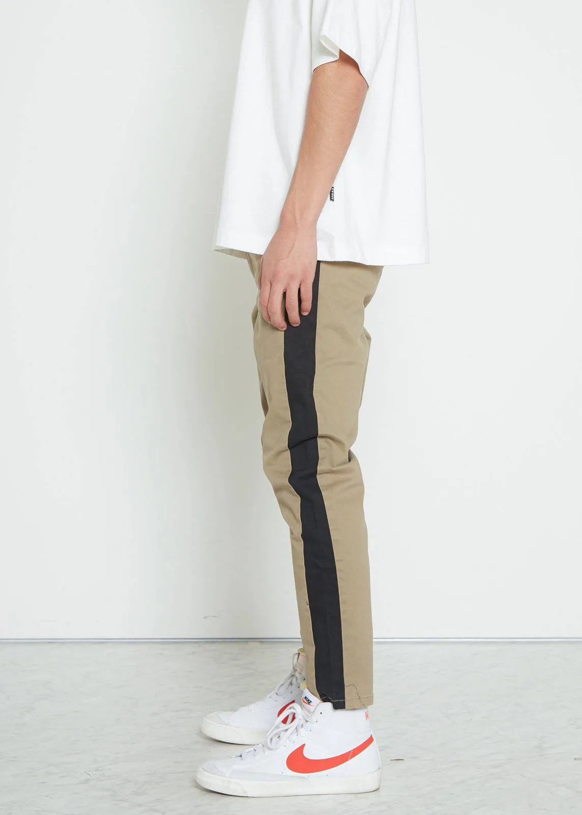 Konus Men's Cropped Chino Pants in Khaki by Shop at Konus