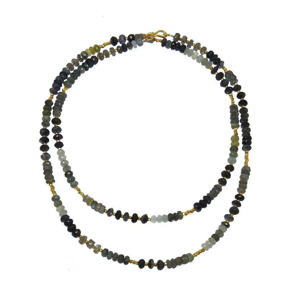 Labradorite with Moss Aqua Necklace