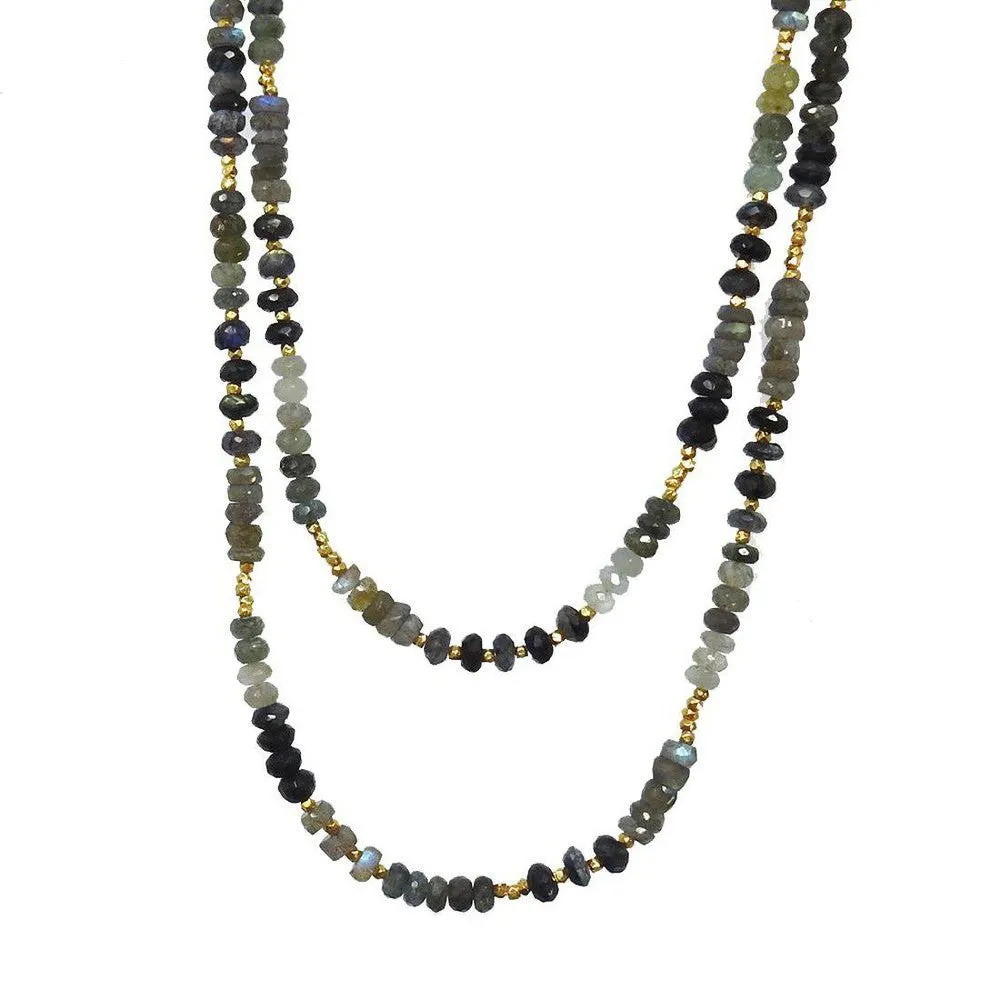 Labradorite with Moss Aqua Necklace