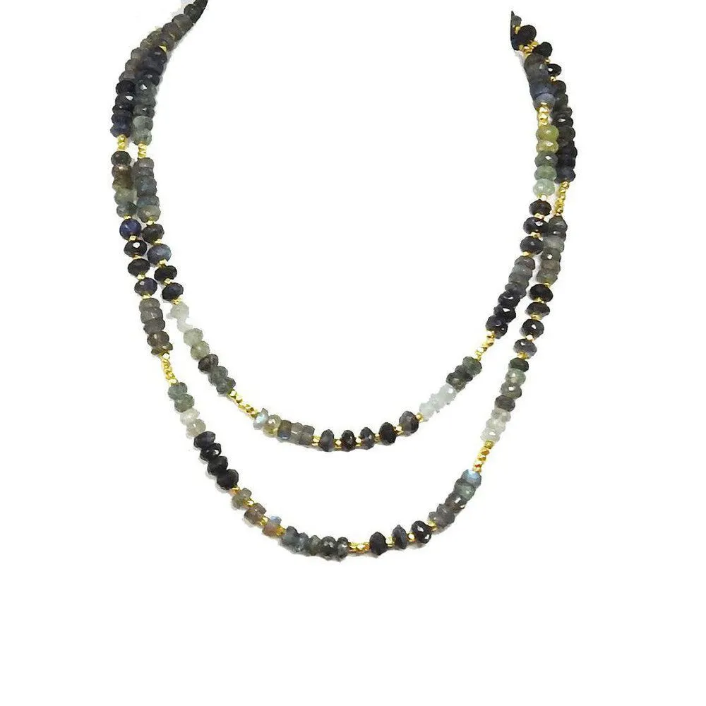 Labradorite with Moss Aqua Necklace