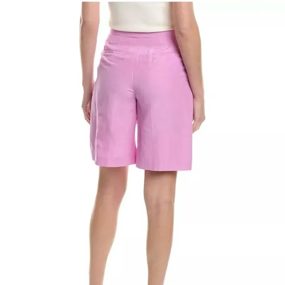 Lafayette 148 New York Ryerson Silk &amp; Linen Blend Bermuda Shorts Size 10‎ NWT