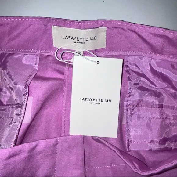 Lafayette 148 New York Ryerson Silk &amp; Linen Blend Bermuda Shorts Size 10‎ NWT