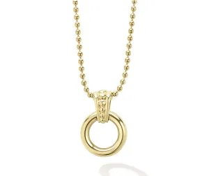 LAGOS Gold & Black Caviar Circle Pendant Necklace