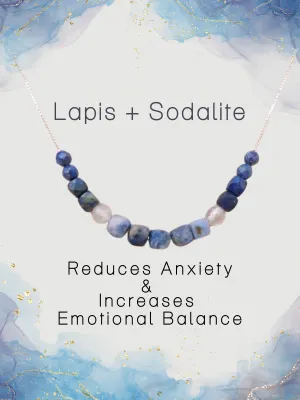 Lapis   Sodalite Adjustable Slide Chain Gemstone Necklace