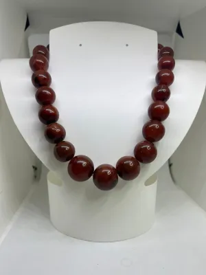Large Carnelian Beaded Handmade Choker Necklace