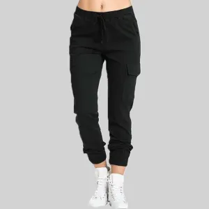 Lena - Schwarze Cargo-Jogginghose