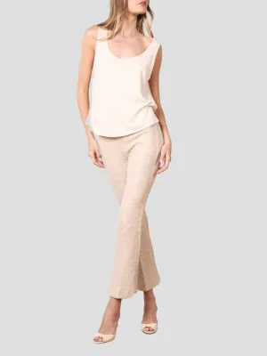 Leo Crop Flare Pant in Champagne Boucle