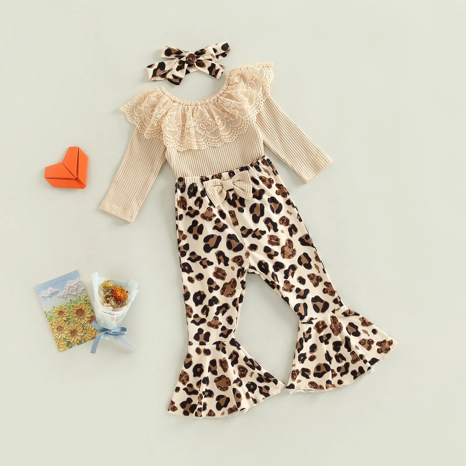 Leopard Flare Pants Set