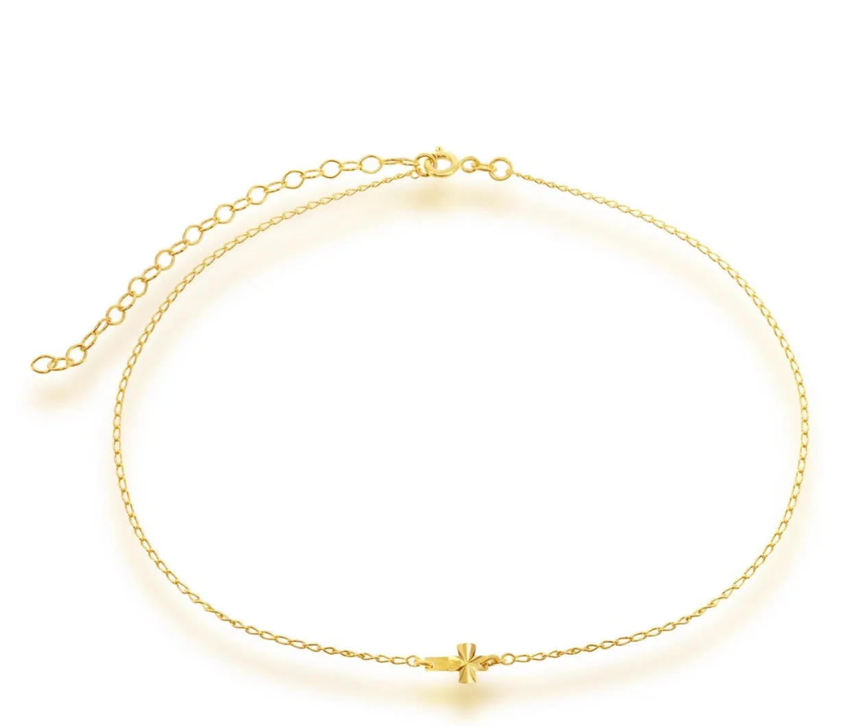 Leticia Sideways Diamond Cut Cross Choker Necklace