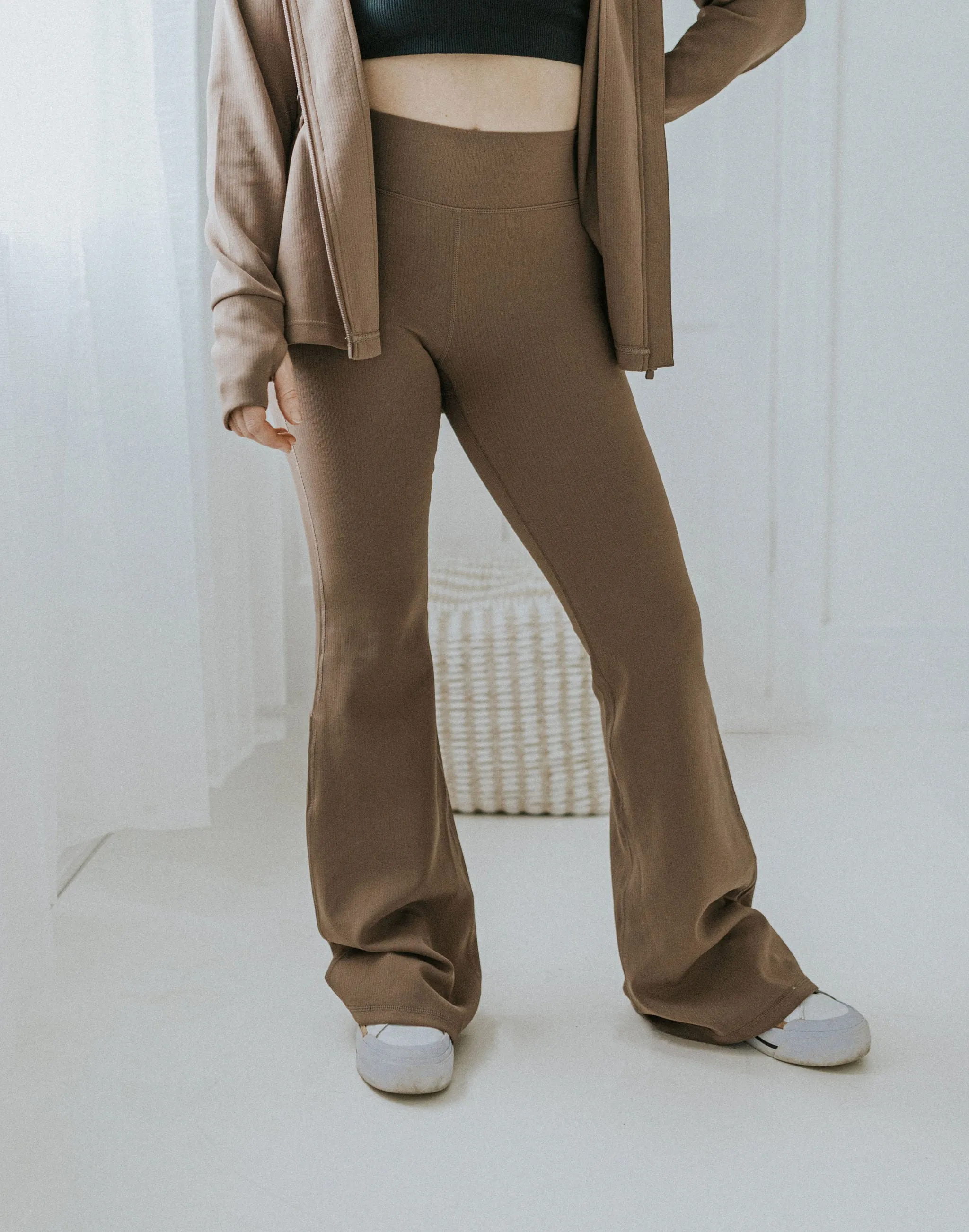 Level Up Long Taupe Flare Pant