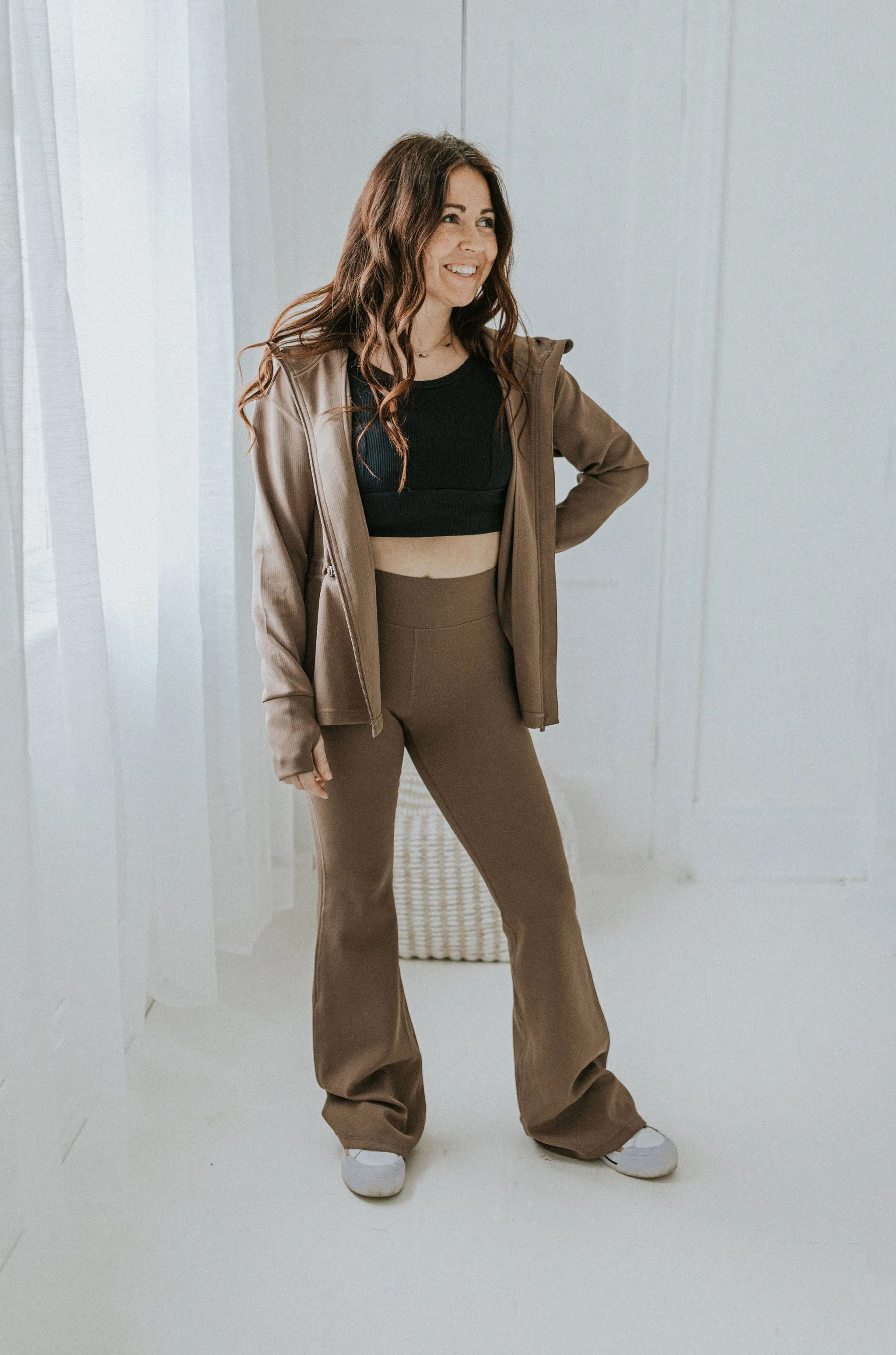 Level Up Long Taupe Flare Pant