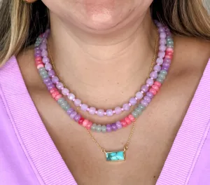 Lilac Pink Beaded Necklace