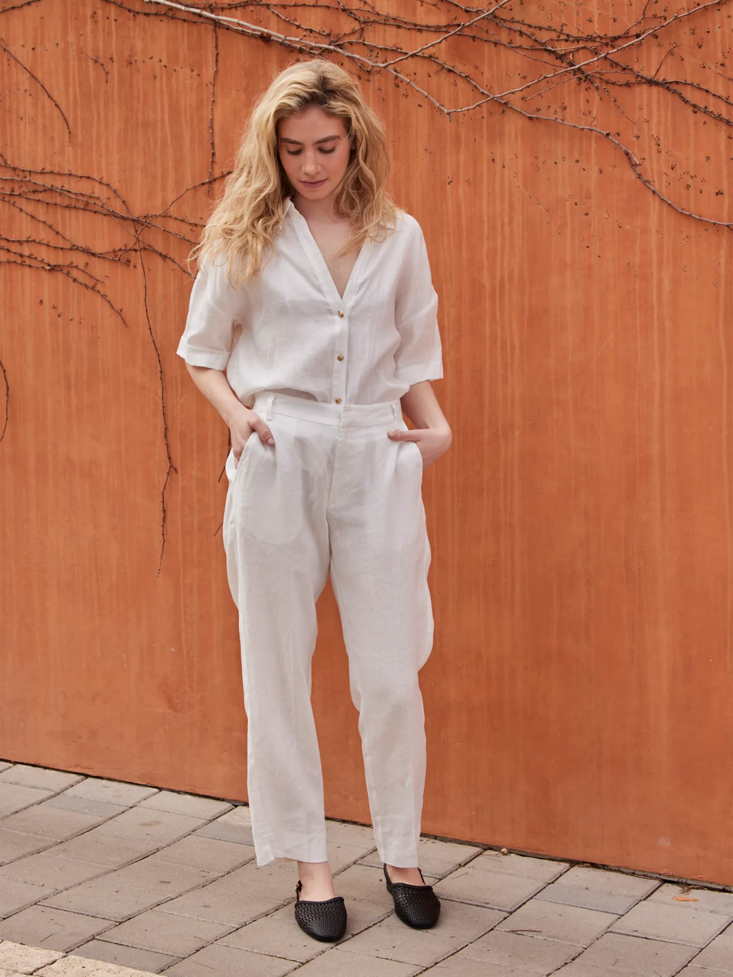 Linen chino pants