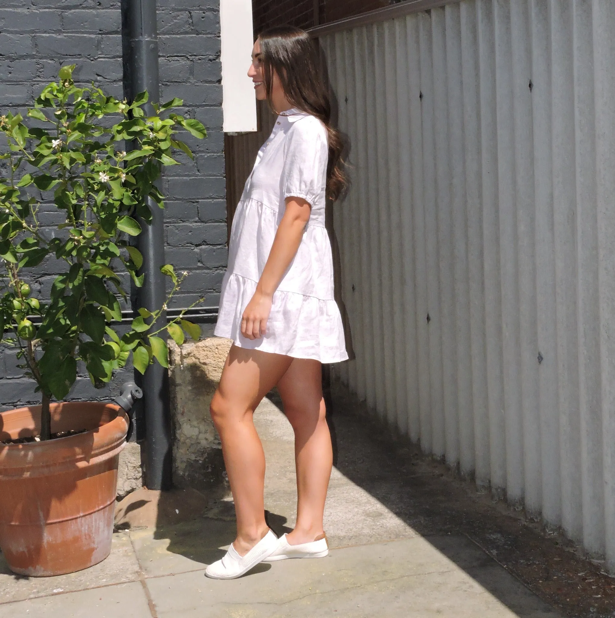 Little Lies Daisy Lavender Linen Dress R21090701