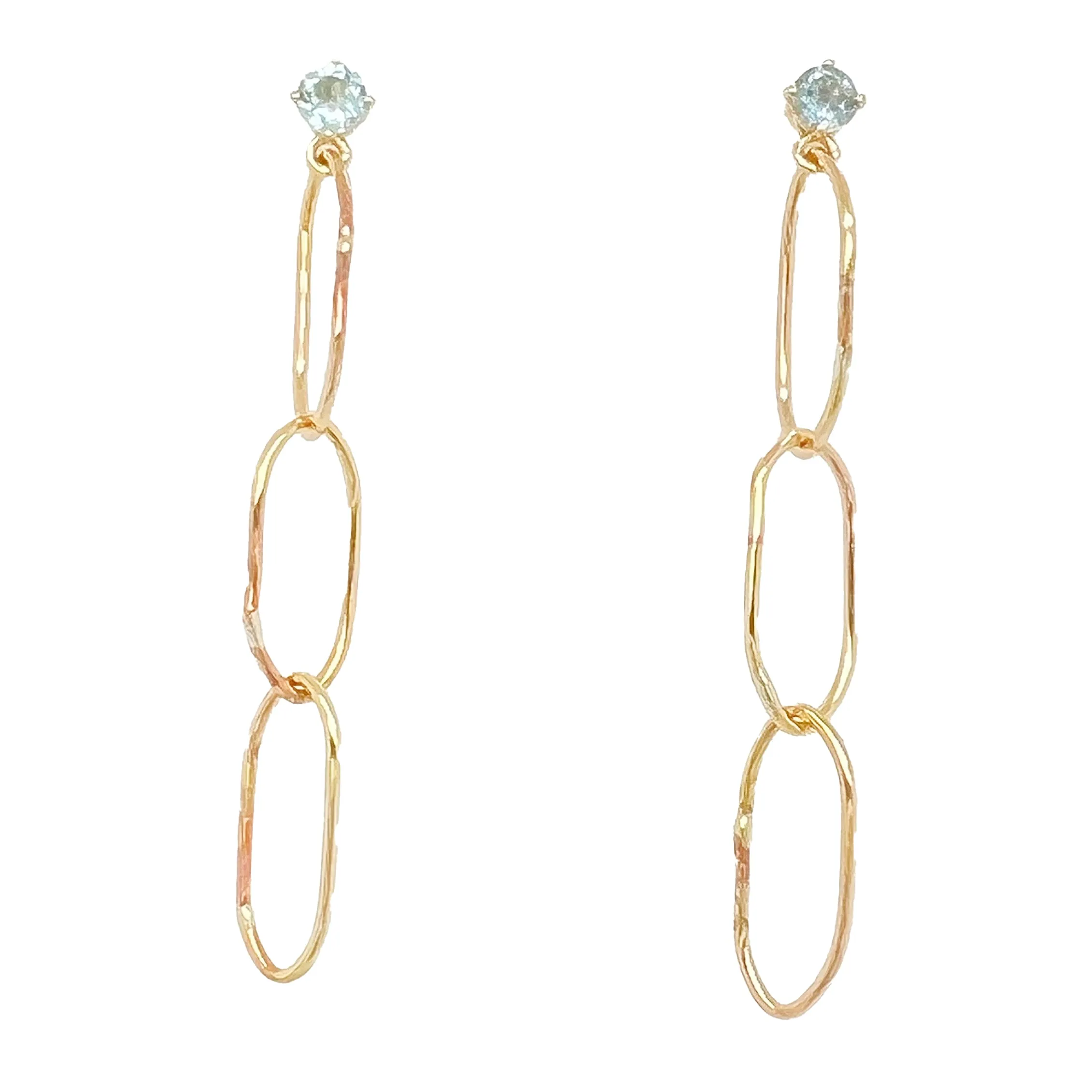 Living Links Drop Earrings with Aquamarines