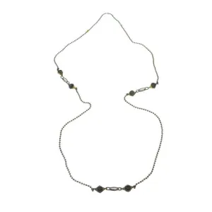 Long Necklace Green Jasper Stone