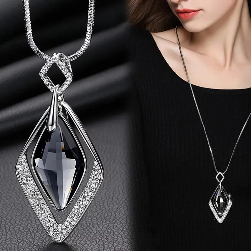 Long Necklaces & Pendants for Women Crystal Jewelry