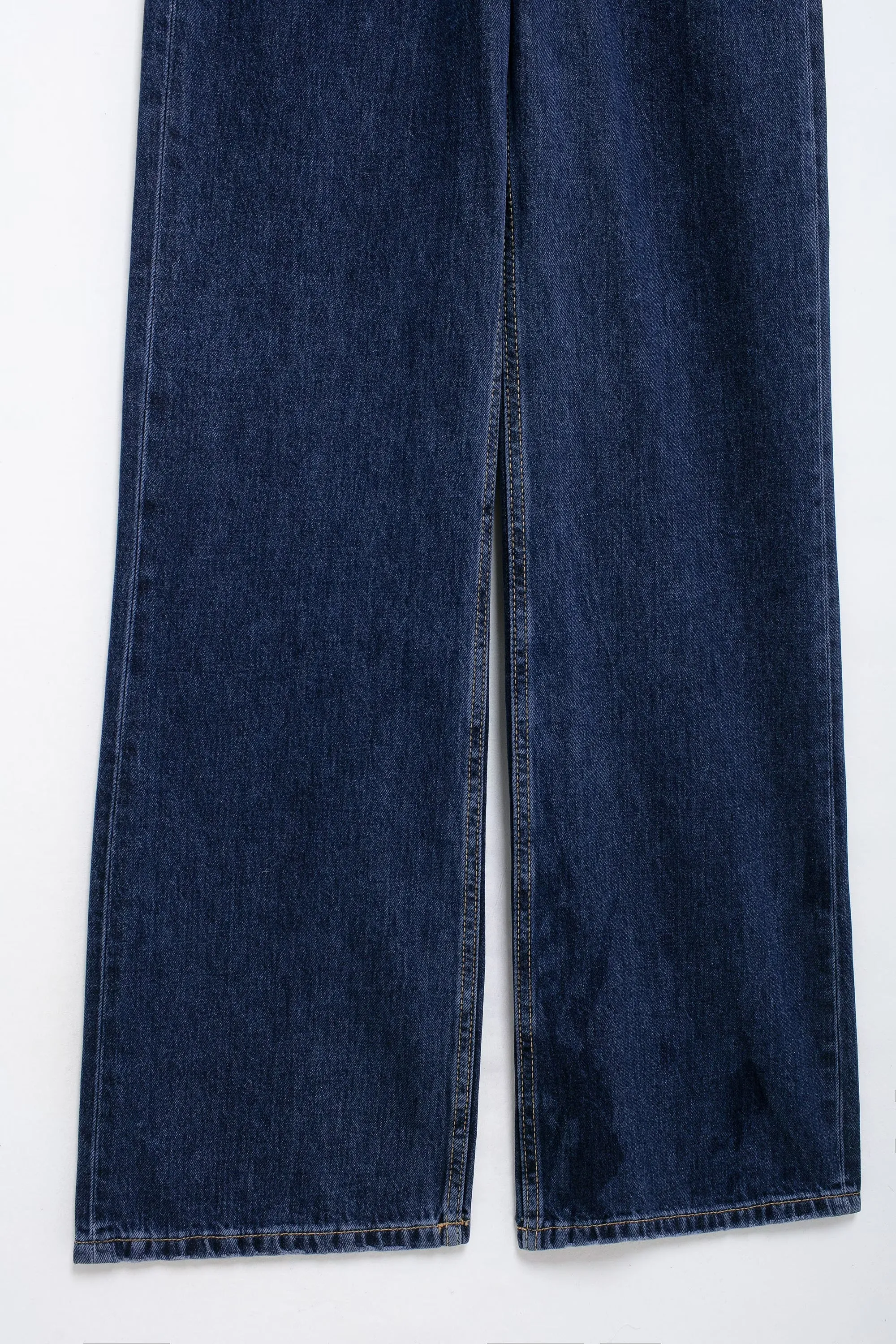 Long Sleeve Button Down Dark Wash Jumpsuit