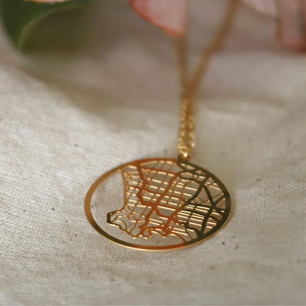 Los Angeles Gold - City Map Necklace