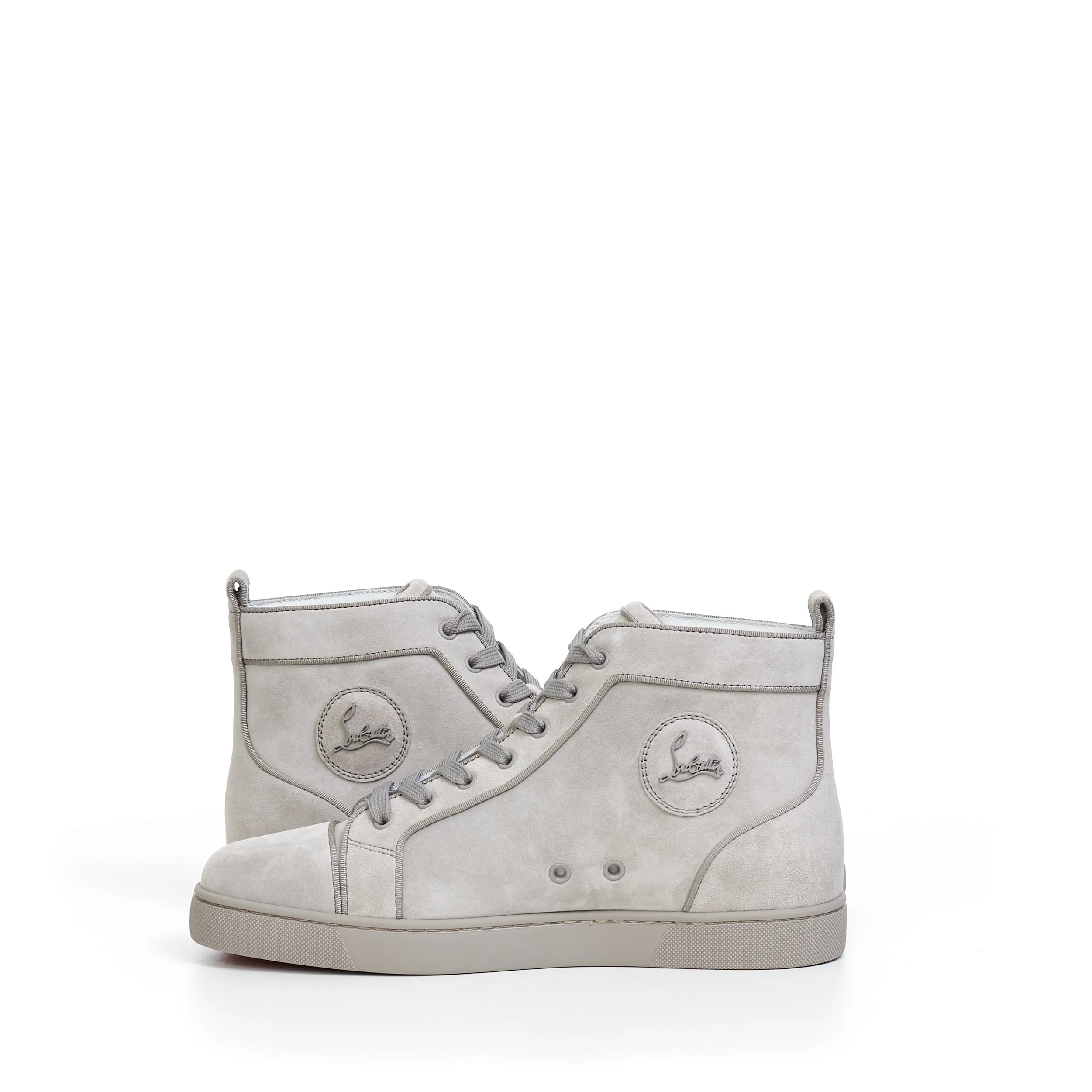 Louis Orlato High Top Sneakers In Goose Grey Veau velours