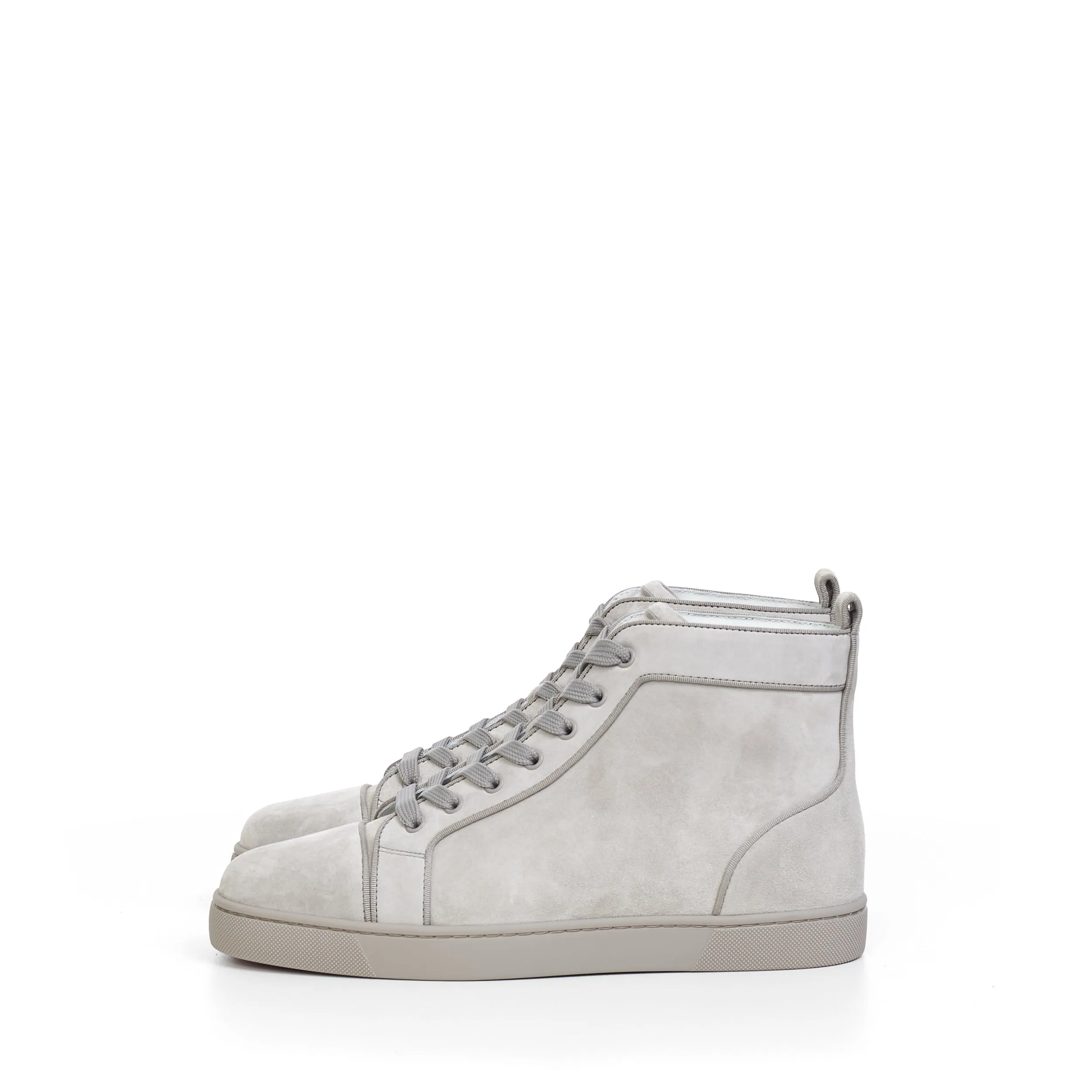 Louis Orlato High Top Sneakers In Goose Grey Veau velours