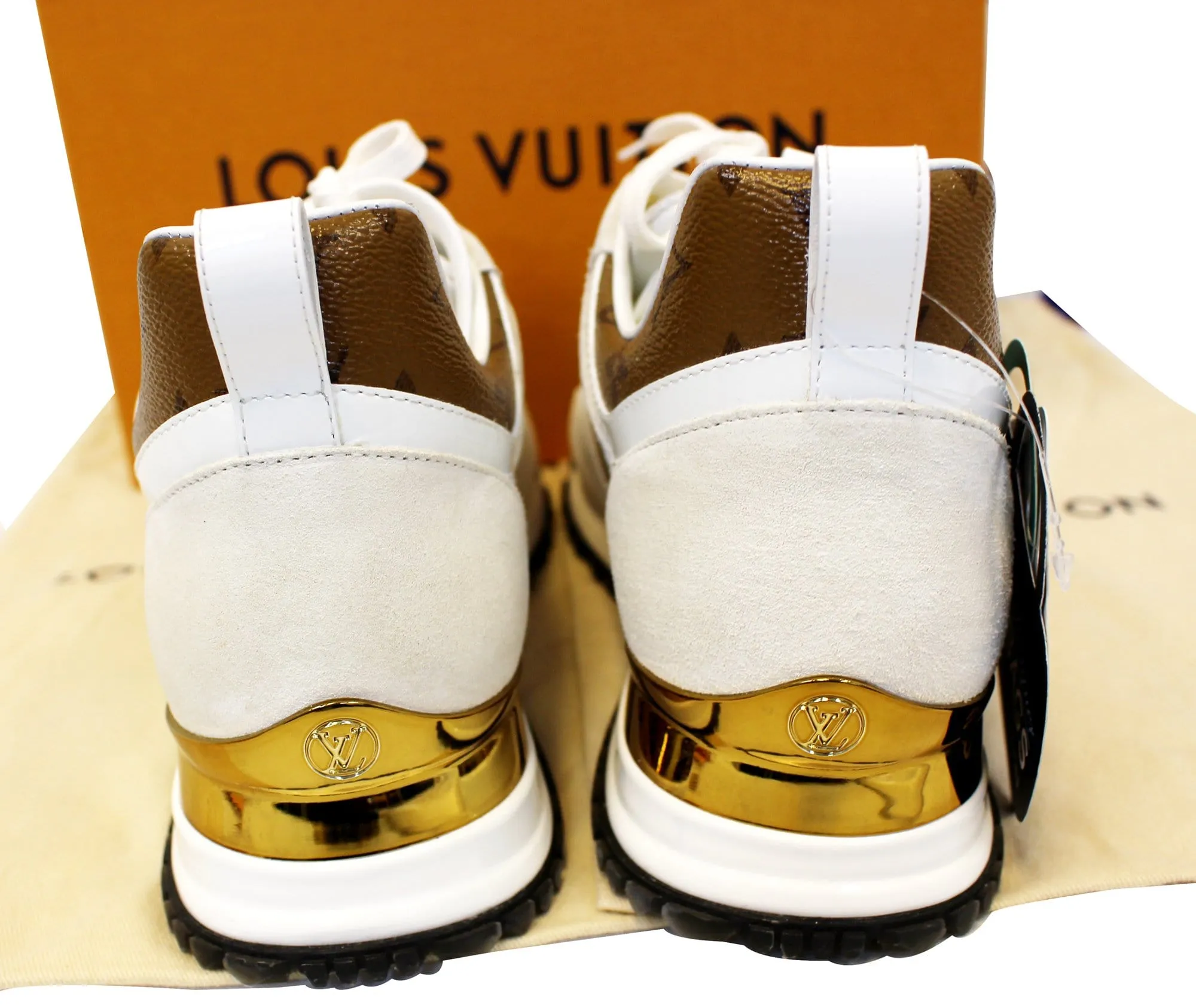 LOUIS VUITTON Monogram Canvas Suede Run Away Sneakers Size 38