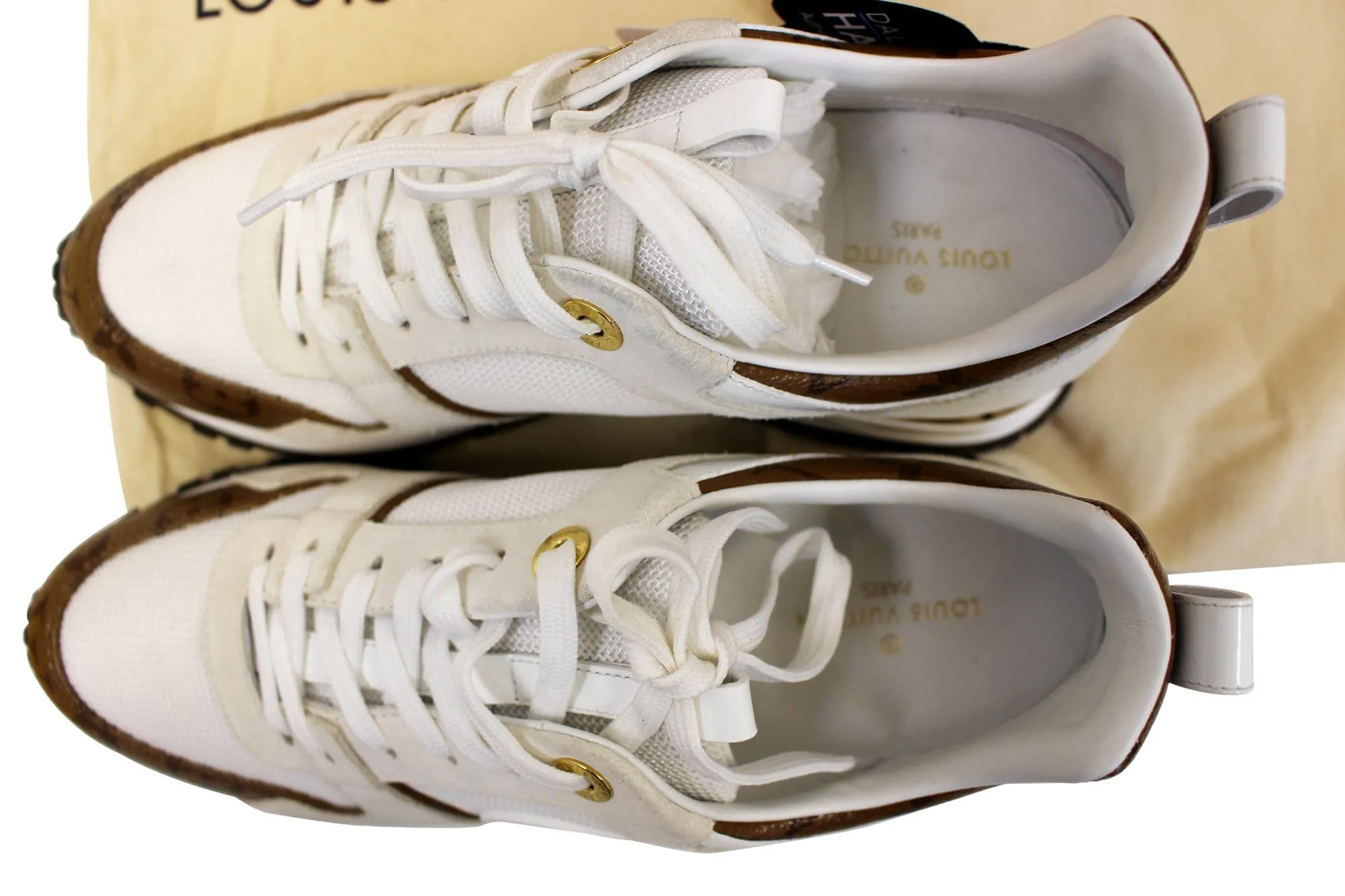 LOUIS VUITTON Monogram Canvas Suede Run Away Sneakers Size 38