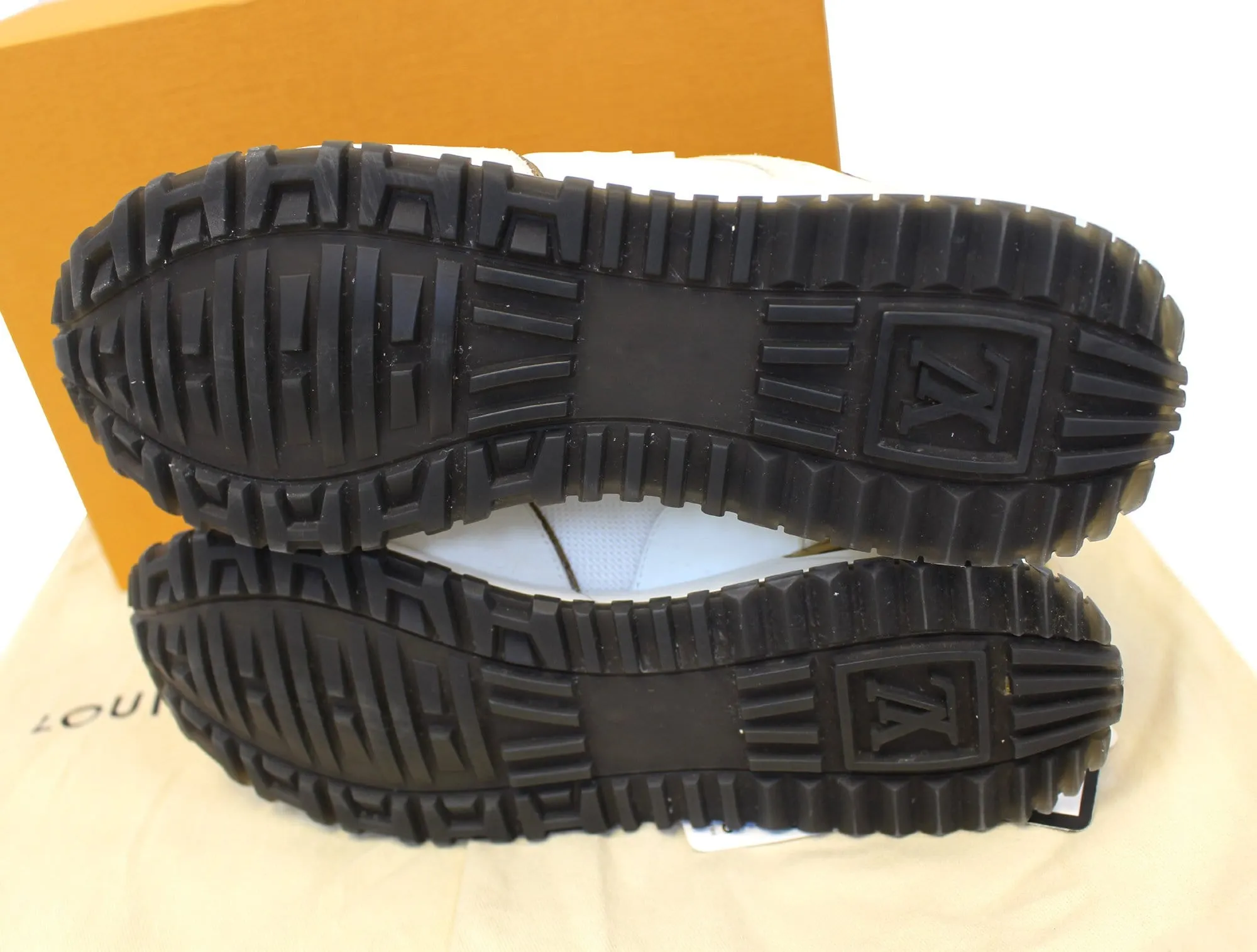 LOUIS VUITTON Monogram Canvas Suede Run Away Sneakers Size 38