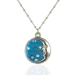 Love You To the Moon and Back Crystal Necklace