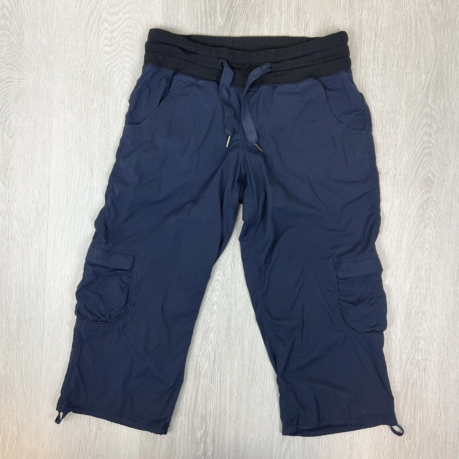 Lululemon Womens Navy Blue Long Cargo Shorts Size M approx