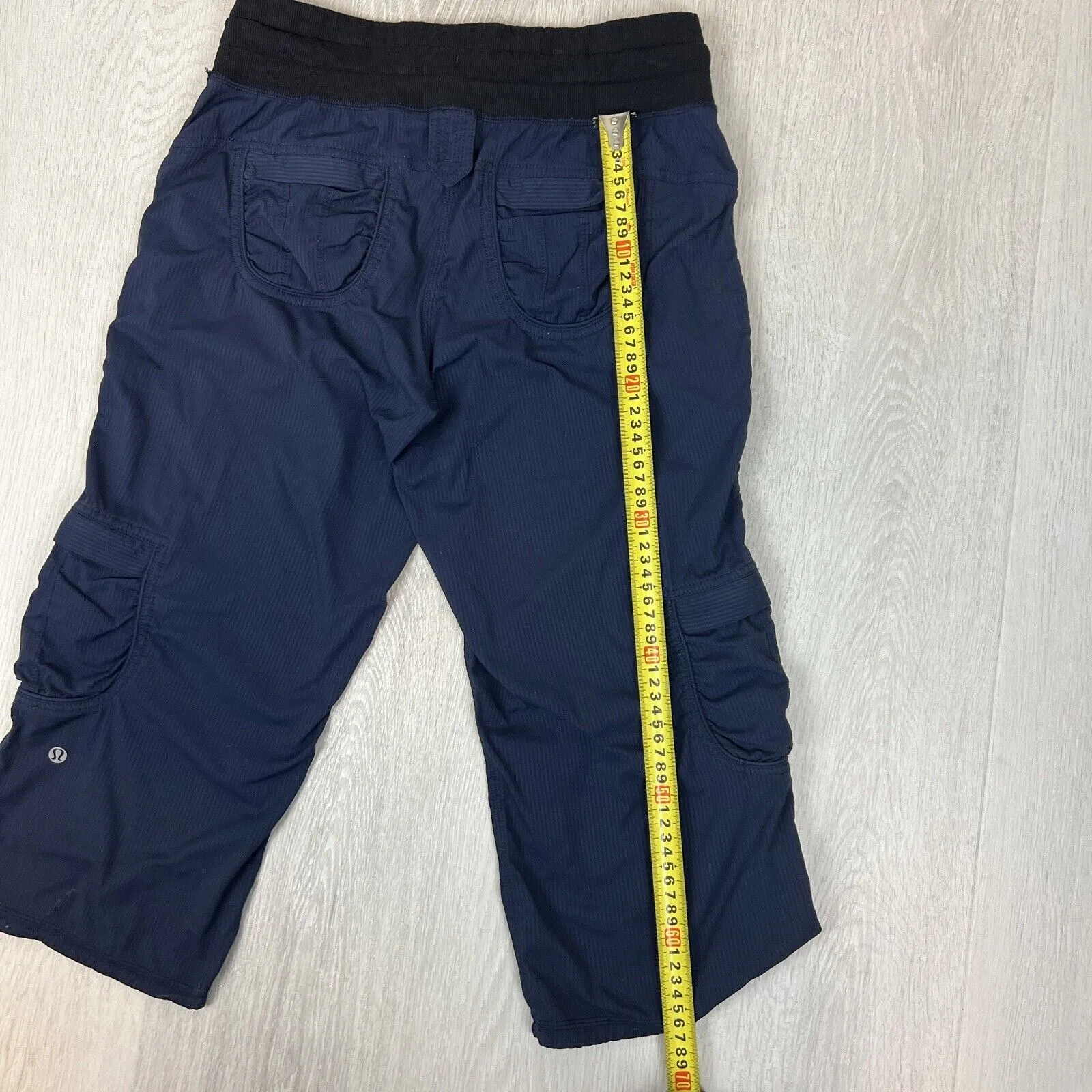Lululemon Womens Navy Blue Long Cargo Shorts Size M approx