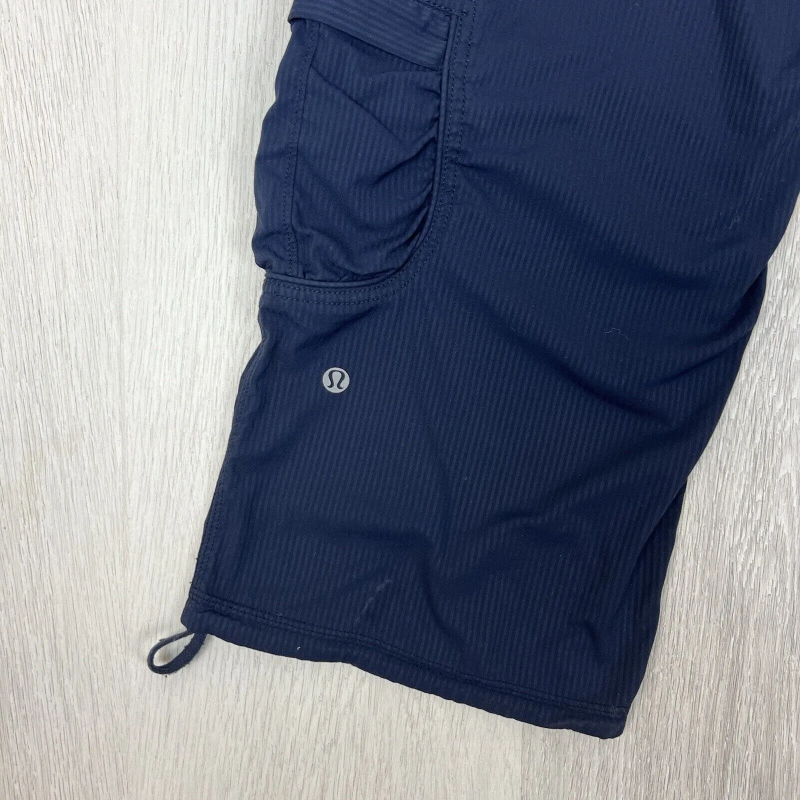 Lululemon Womens Navy Blue Long Cargo Shorts Size M approx