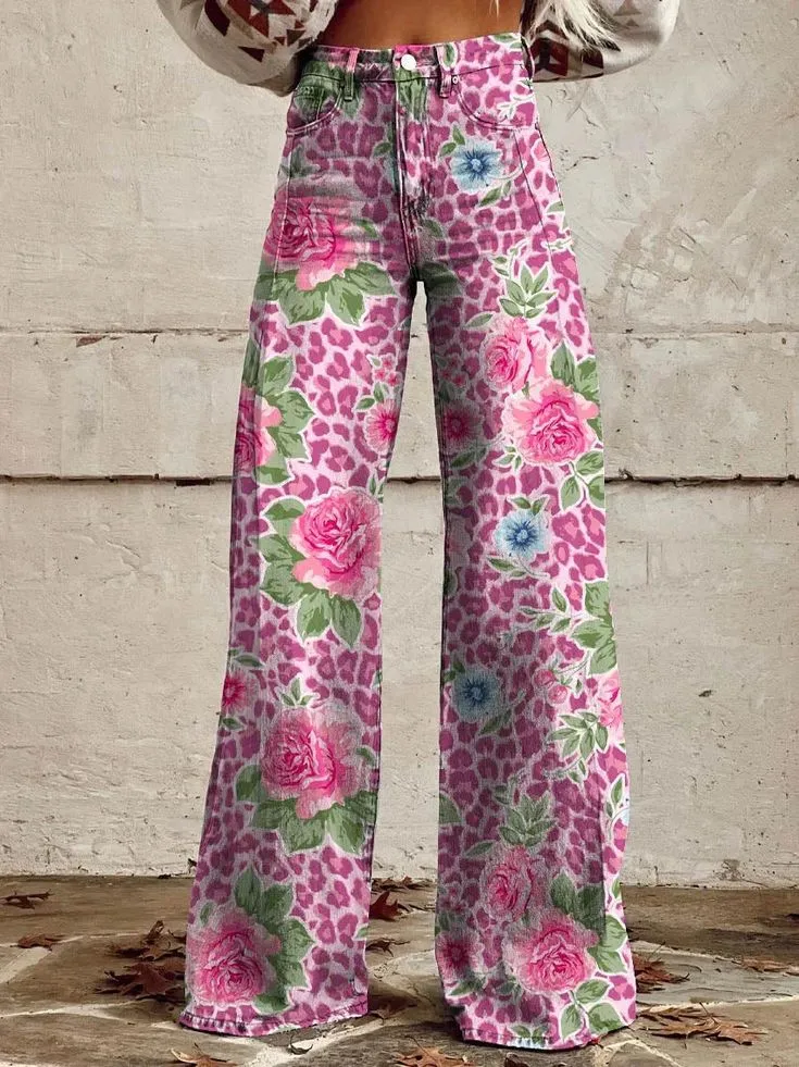 Maisie - Floral Bootcut Pants
