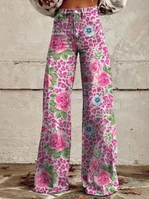 Maisie - Floral Bootcut Pants